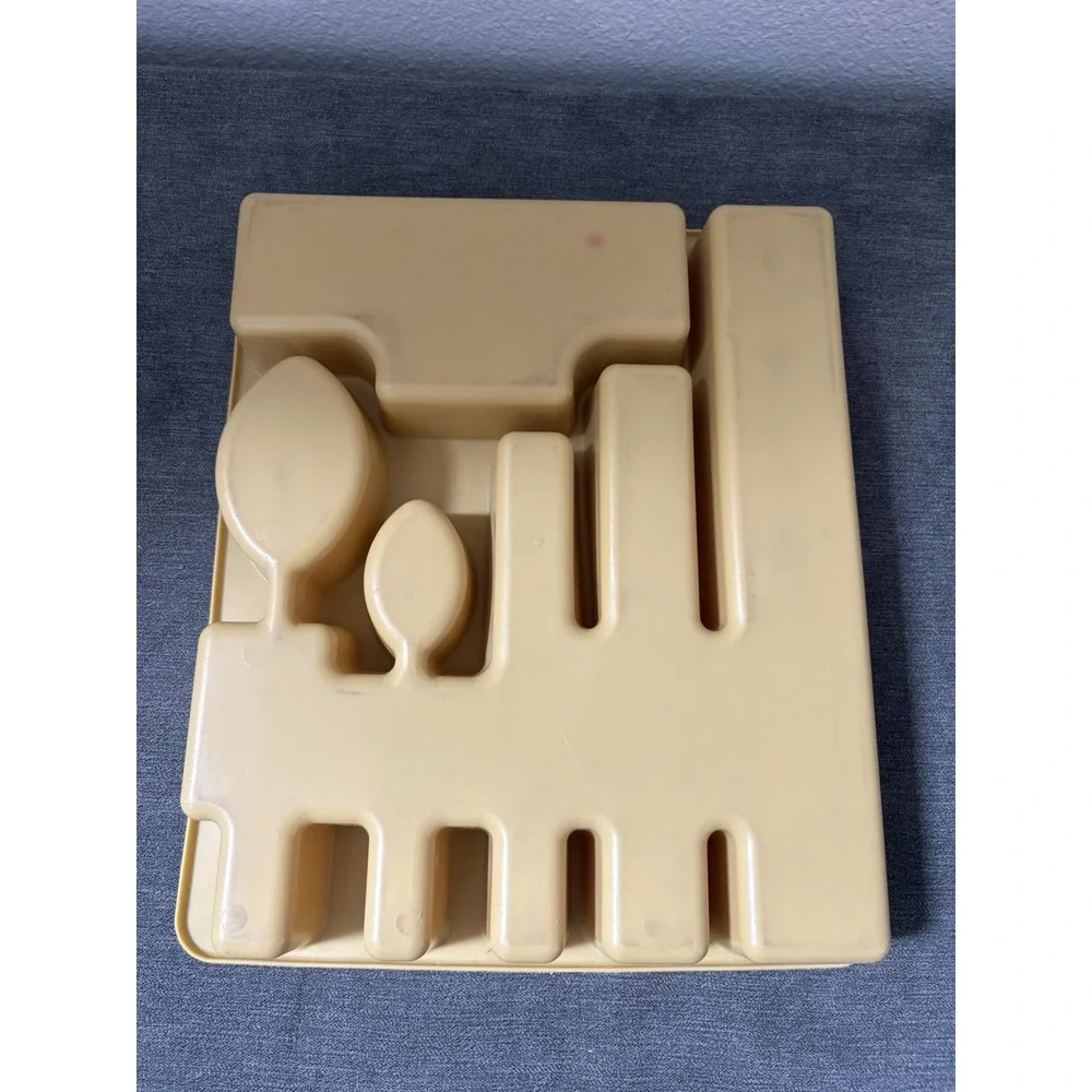 Vtg Rubbermaid Gold Utensil Flatware Silverware Tray Drawer Organizer